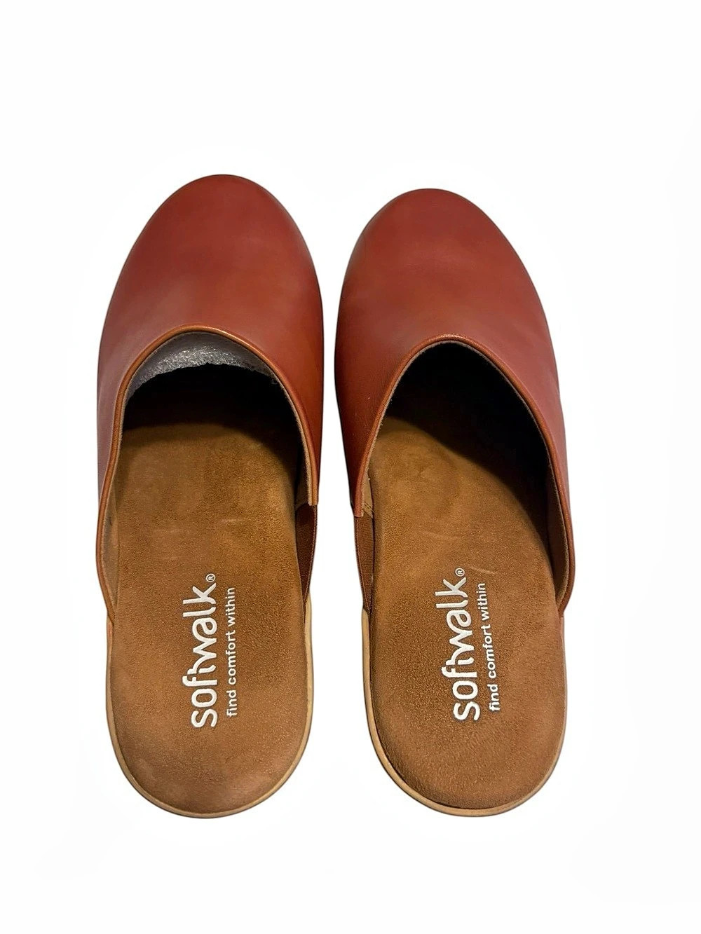SoftWalk Felida Platform Mule Clog Size 9.5 Wide Brown Luggage Casual Fall NWT - Picture 5 of 9